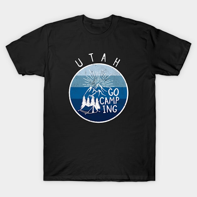 Utah USA Retro Vintage Camping Nature Mountains T-Shirt by JKFDesigns